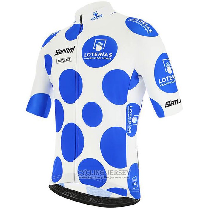 2020 Cycling Jersey Vuelta Espana Blue White Short Sleeve And Bib Short